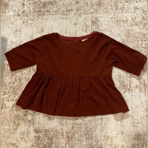 Anthropologie Rust Peplum Top